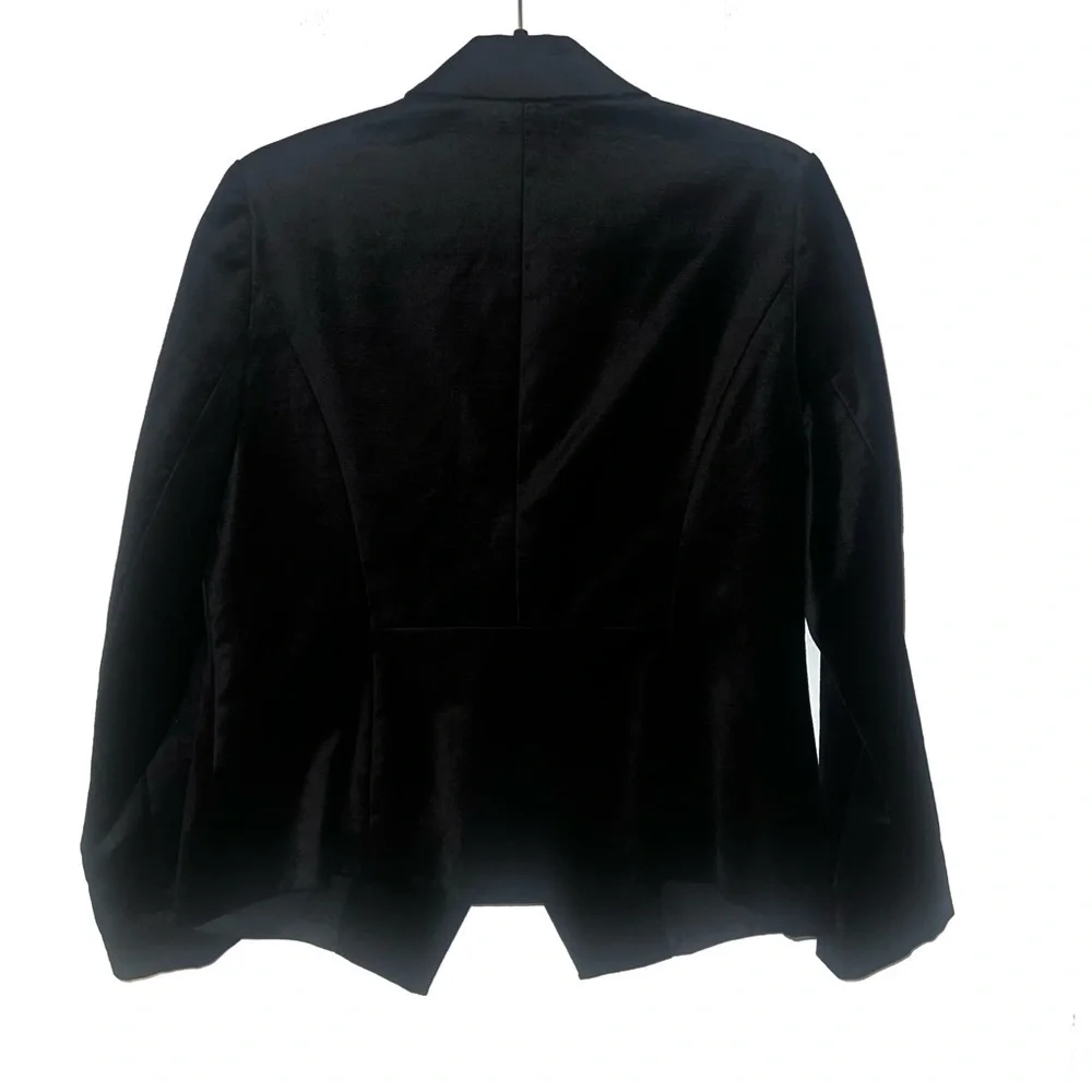 Chicos Black Velveteen Gold Button Blazer - Picture 3 of 7